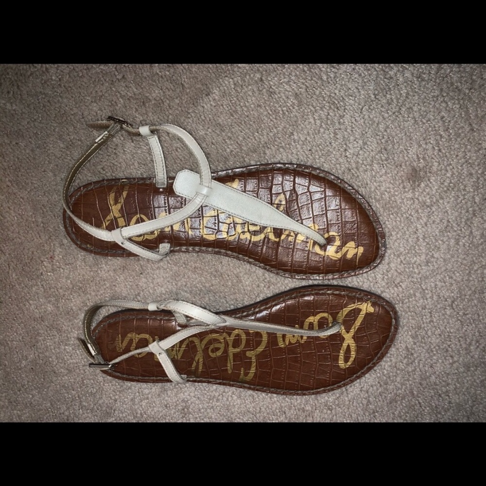 Sam Edelman white thong sandals